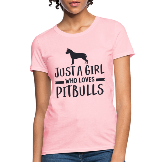 Just a Girl Who Loves Pitbulls T-Shirt - pink