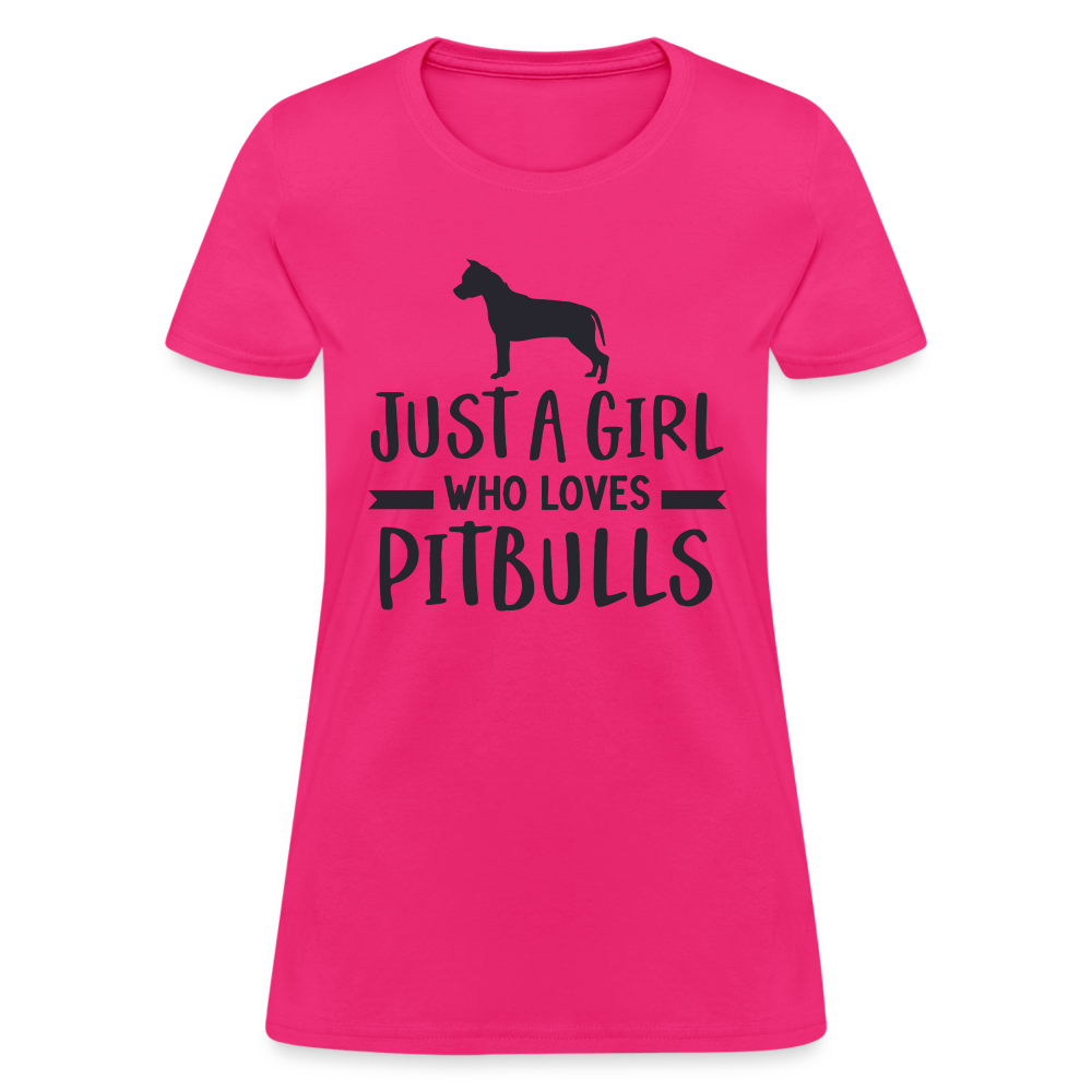 Just a Girl Who Loves Pitbulls T-Shirt - fuchsia