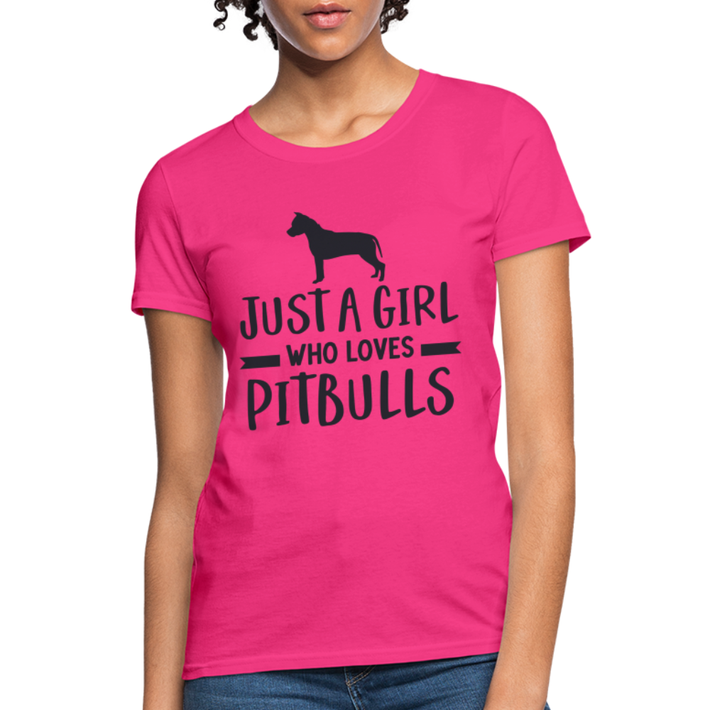 Just a Girl Who Loves Pitbulls T-Shirt - fuchsia