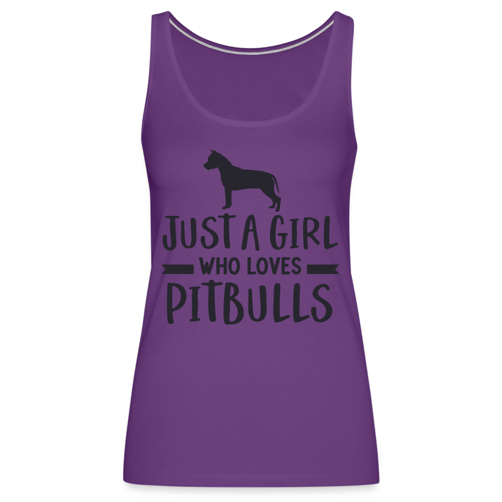 Just a Girl Who Loves Pitbulls : Women’s Premium Tank Top - purple