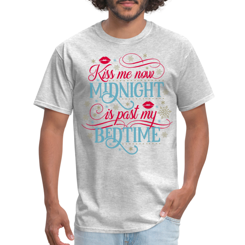 Kiss Me Now Midnight Is Past My Bedtime T-Shirt - heather gray