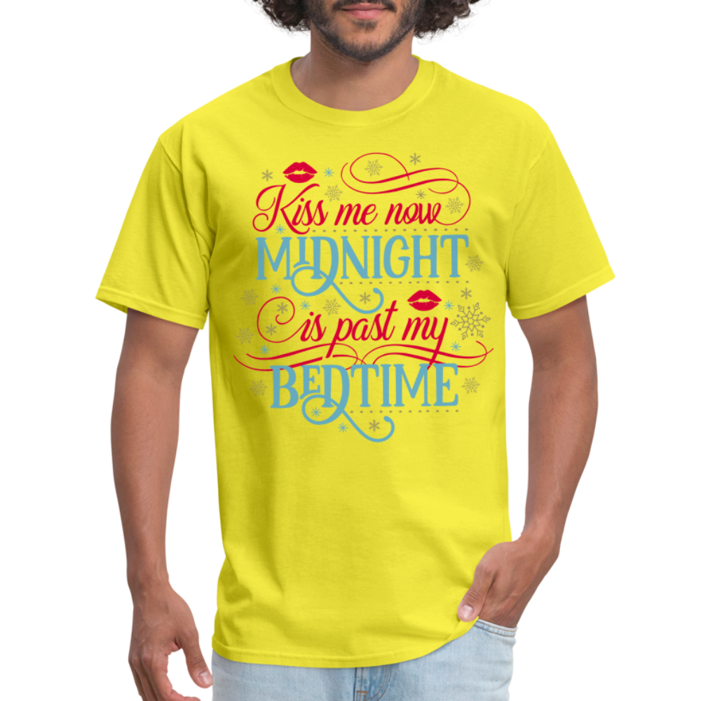 Kiss Me Now Midnight Is Past My Bedtime T-Shirt - yellow