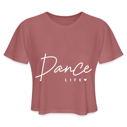 Dance Life Cropped T-Shirt - mauve