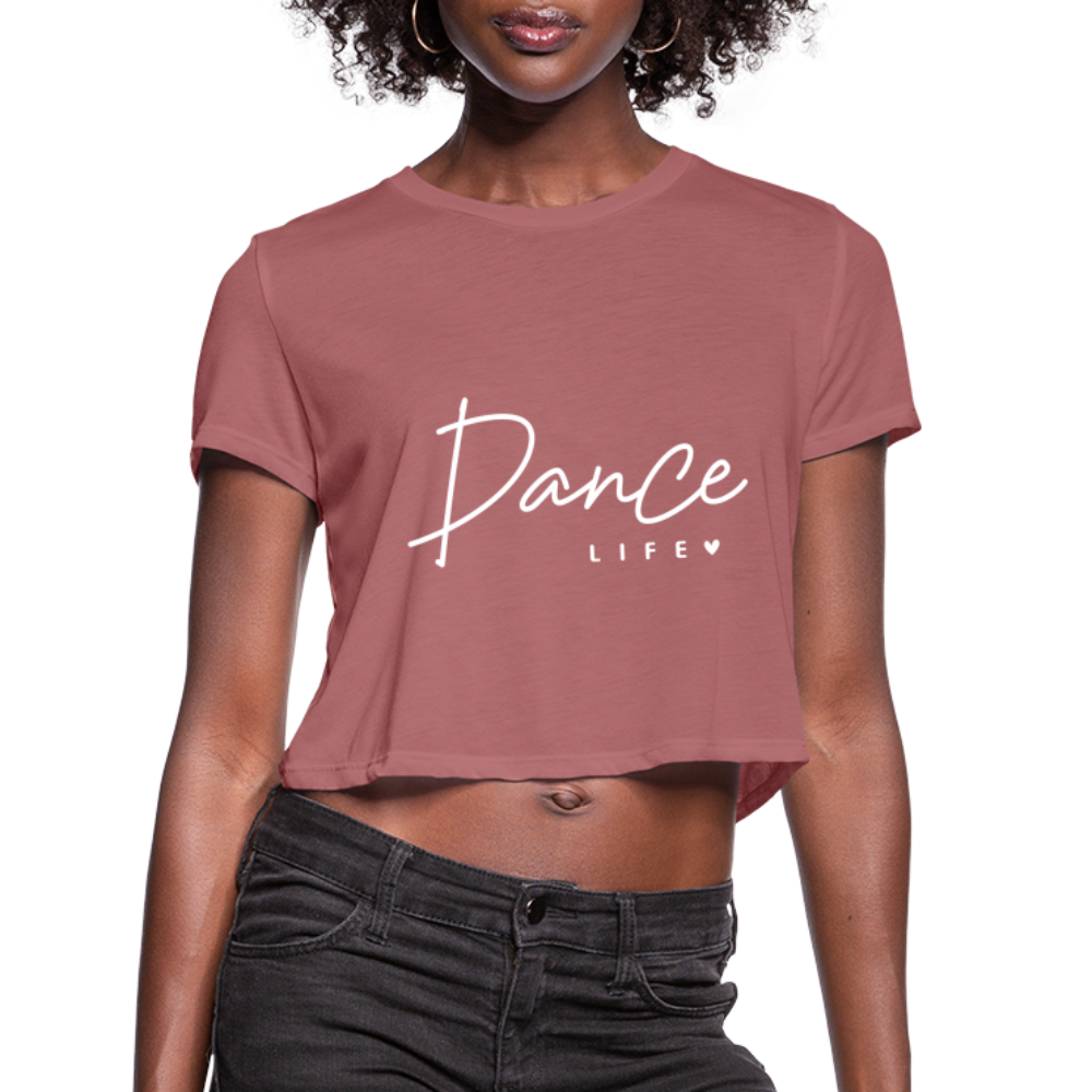 Dance Life Cropped T-Shirt - mauve