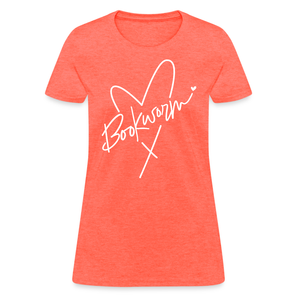 Bookworm Women's T-Shirt - heather coral