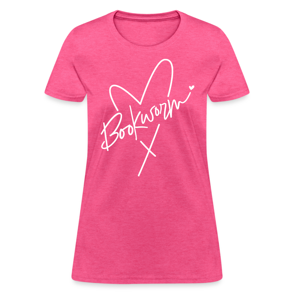 Bookworm Women's T-Shirt - heather pink