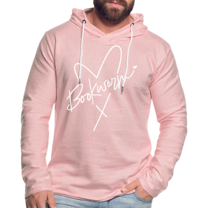 Bookworm : Lightweight Terry Hoodie - cream heather pink