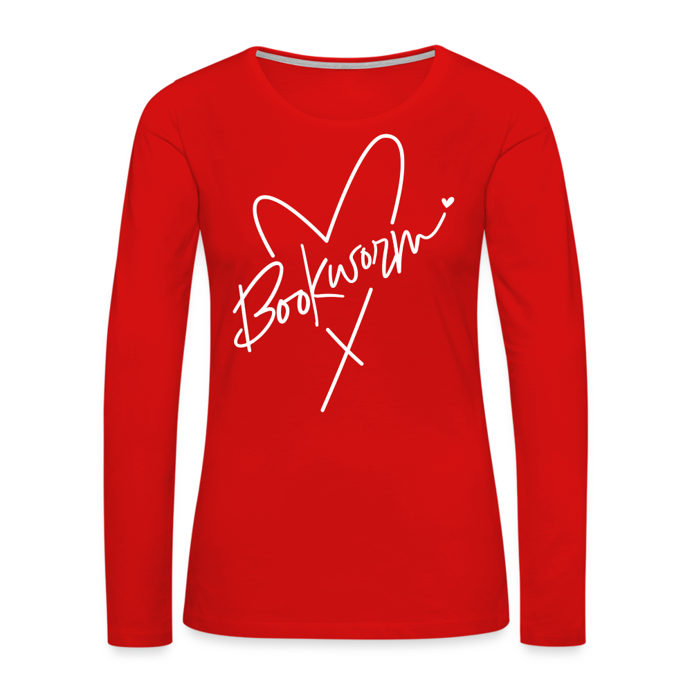 Bookworm : Women's Premium Long Sleeve T-Shirt - red