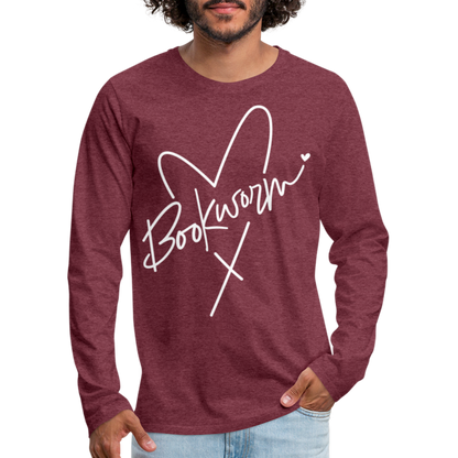 Bookworm : Men's Premium Long Sleeve T-Shirt - heather burgundy