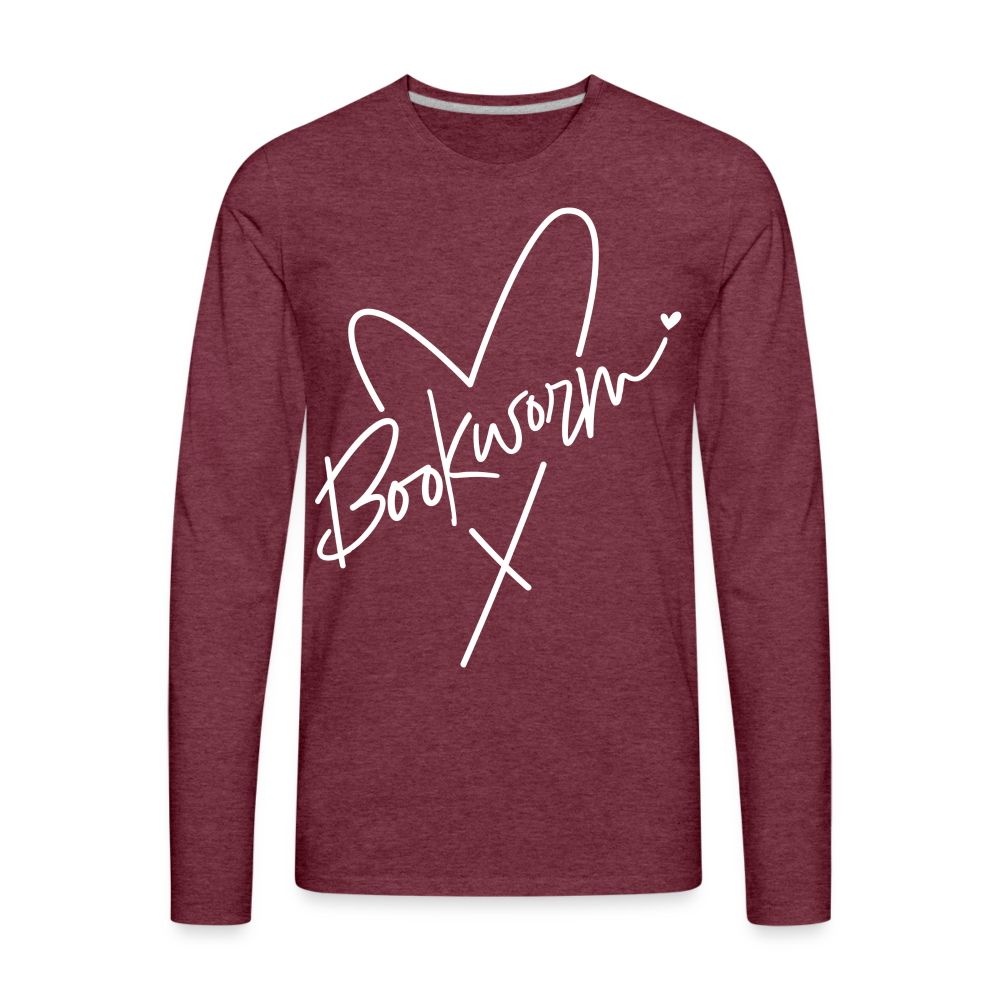 Bookworm : Men's Premium Long Sleeve T-Shirt - heather burgundy