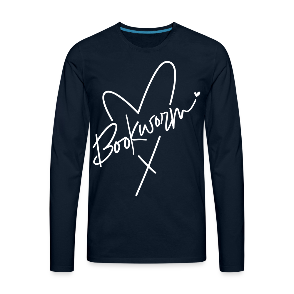 Bookworm : Men's Premium Long Sleeve T-Shirt - deep navy