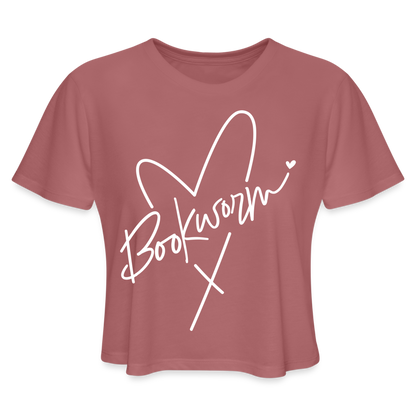 Bookworm : Women's Cropped T-Shirt - mauve