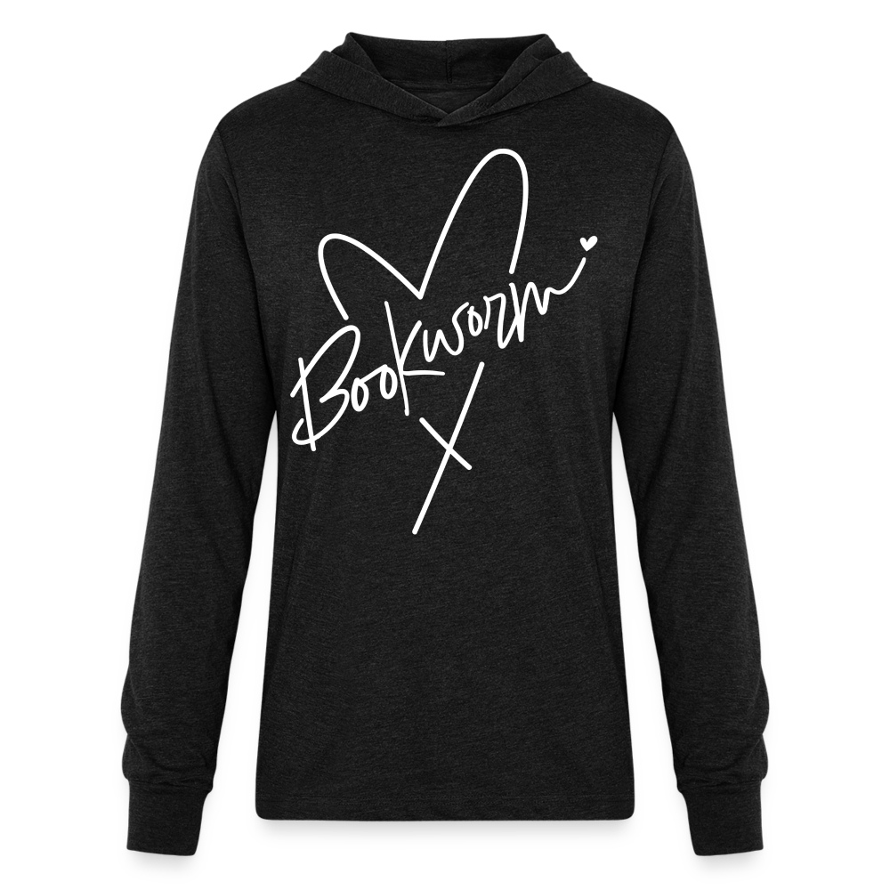 Bookworm : Unisex Long Sleeve Hoodie Shirt - heather black