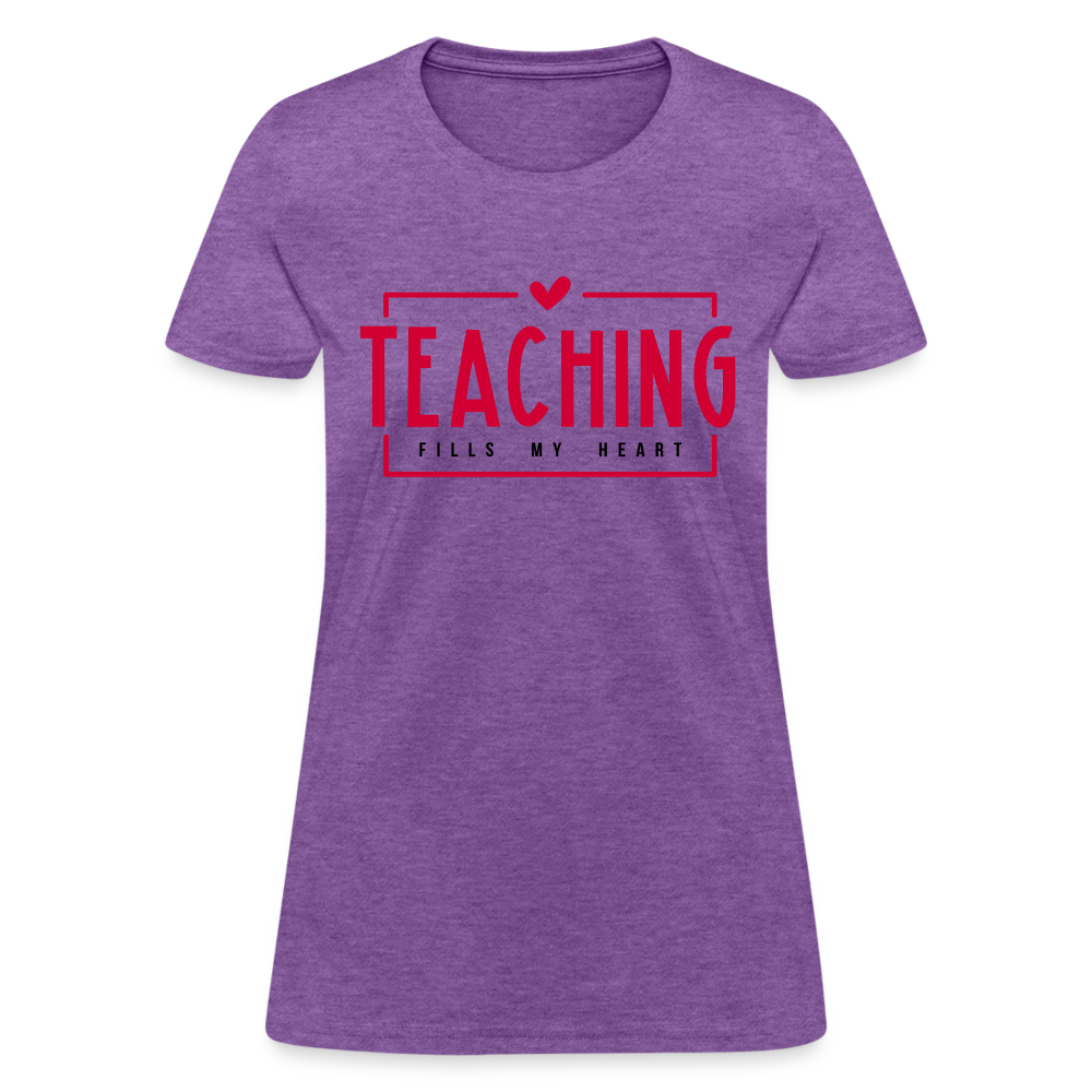 Teaching Fills My Heart Women's T-Shirt - purple heather