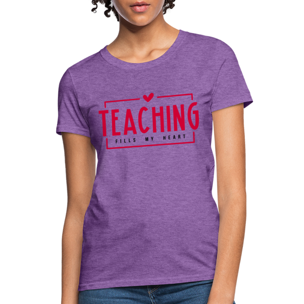 Teaching Fills My Heart Women's T-Shirt - purple heather