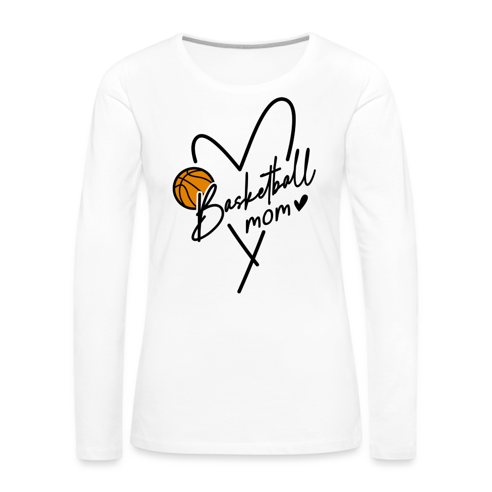 Basketball Mom : Women's Premium Long Sleeve T-Shirt - white