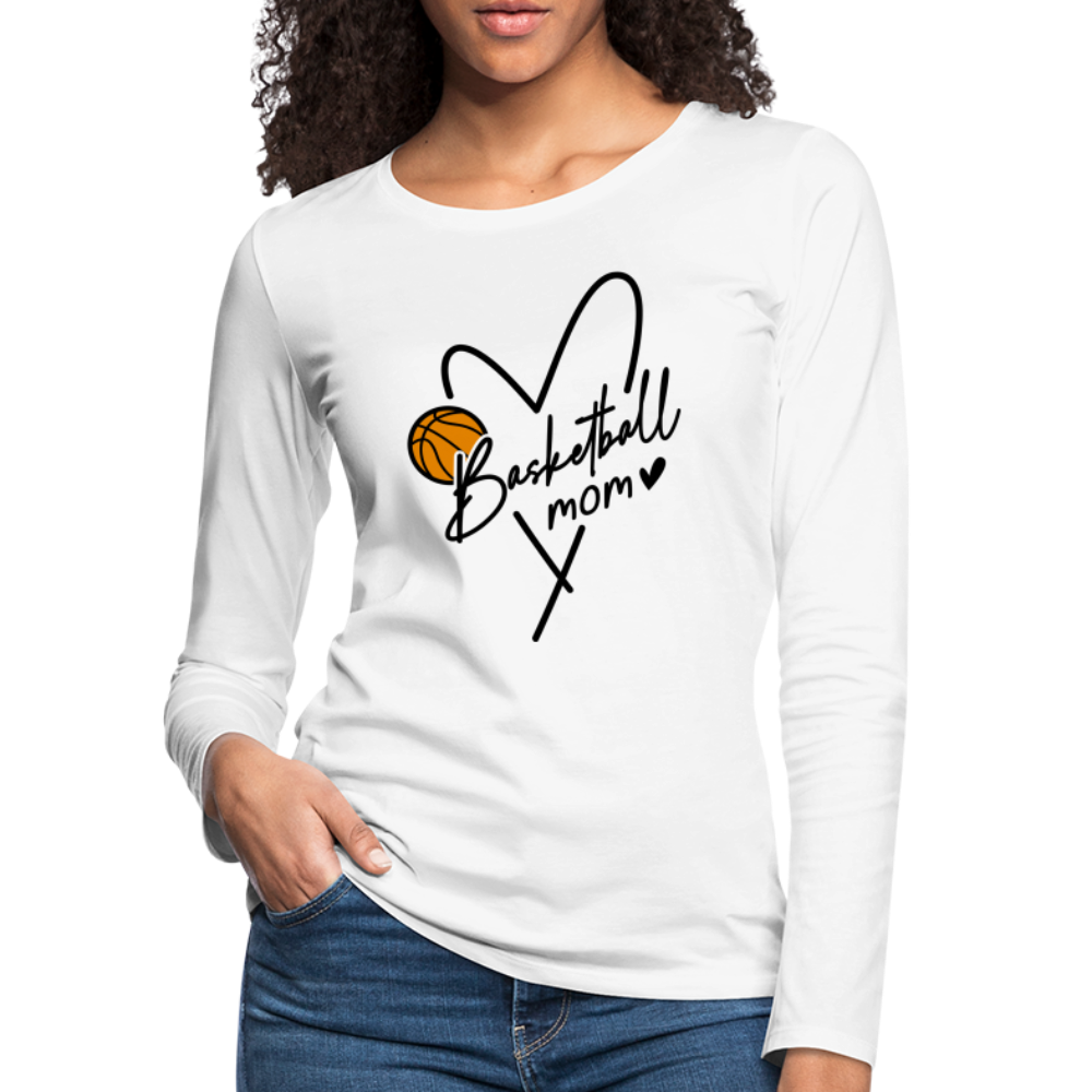 Basketball Mom : Women's Premium Long Sleeve T-Shirt - white