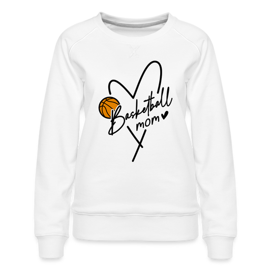 Basketball Mom : Women’s Premium Sweatshirt - white
