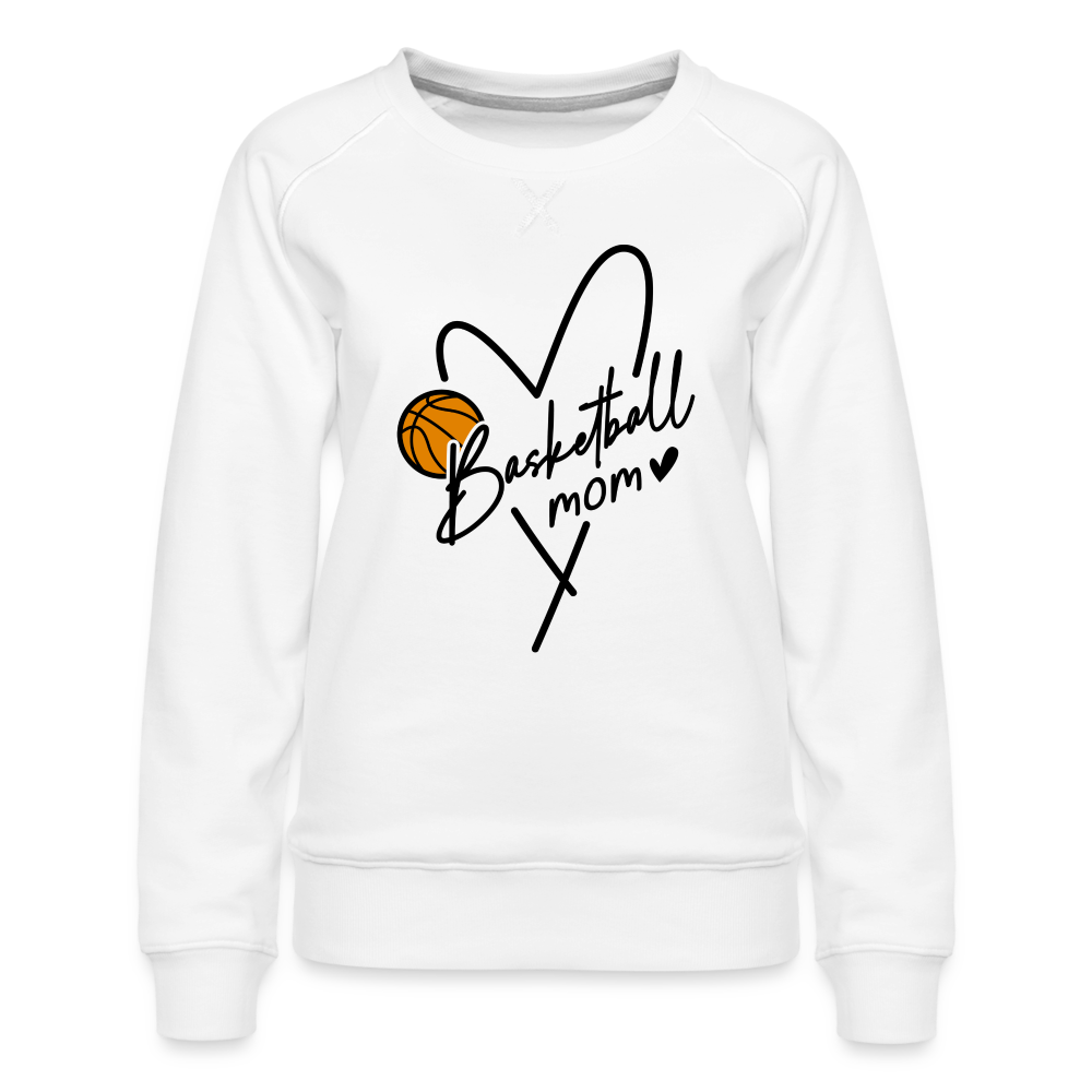 Basketball Mom : Women’s Premium Sweatshirt - white