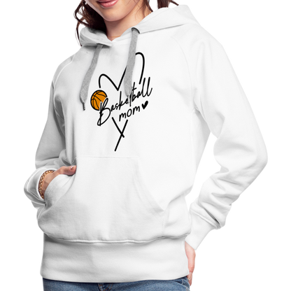 Basketball Mom : Women’s Premium Hoodie - white