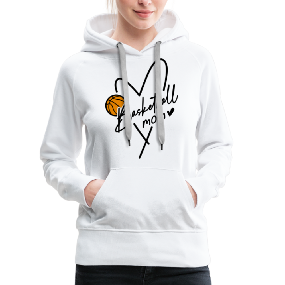 Basketball Mom : Women’s Premium Hoodie - white