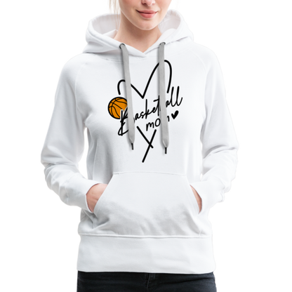 Basketball Mom : Women’s Premium Hoodie - white