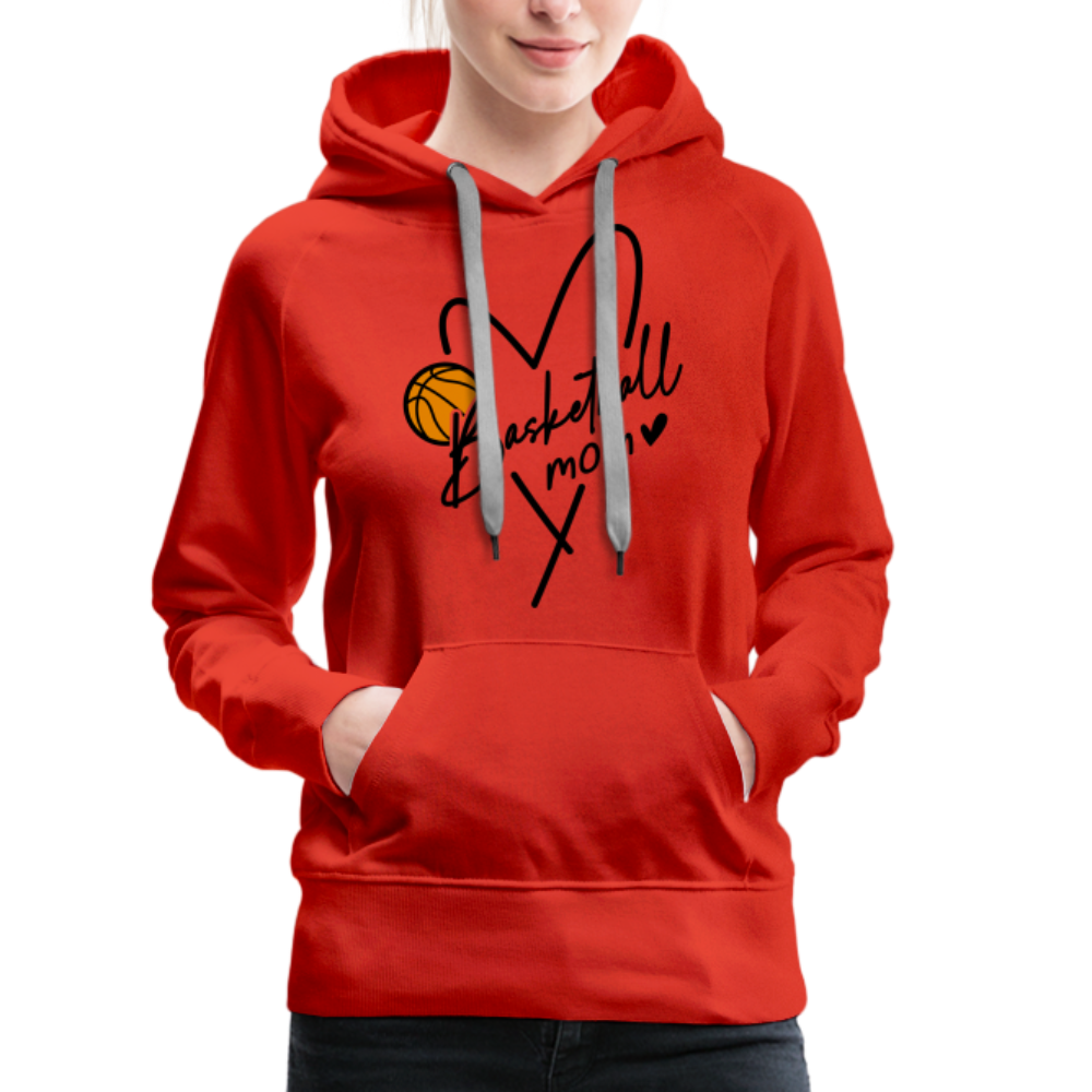 Basketball Mom : Women’s Premium Hoodie - red