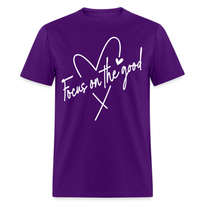 Focus on the Good : Classic T-Shirt (White Letters) - purple