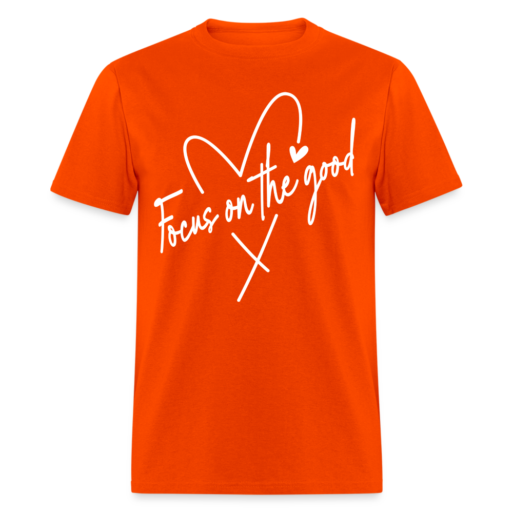 Focus on the Good : Classic T-Shirt (White Letters) - orange