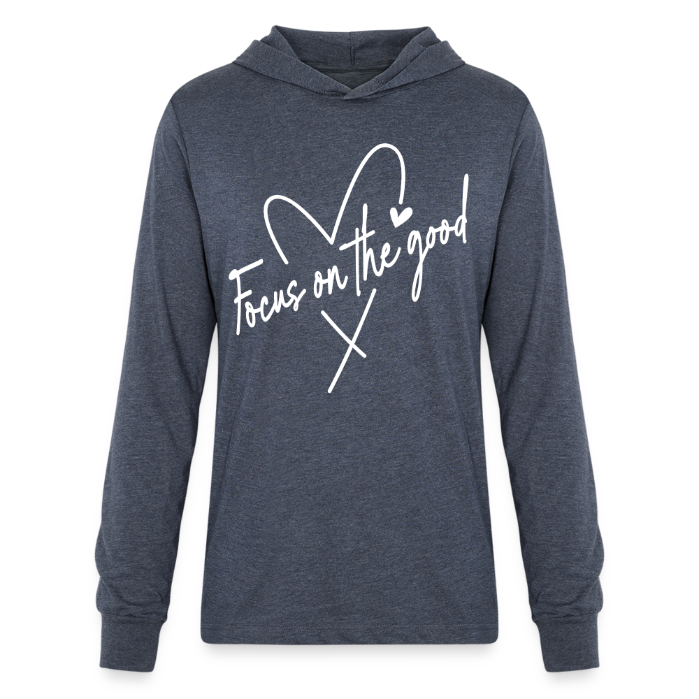 Unisex Long Sleeve Hoodie Shirt - heather navy