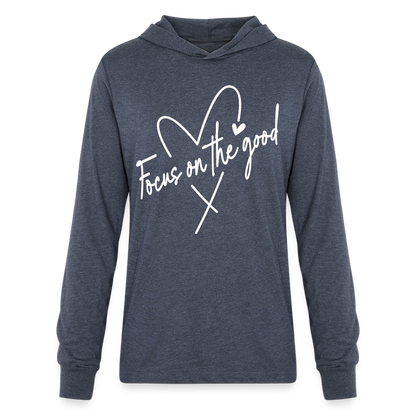 Unisex Long Sleeve Hoodie Shirt - heather navy