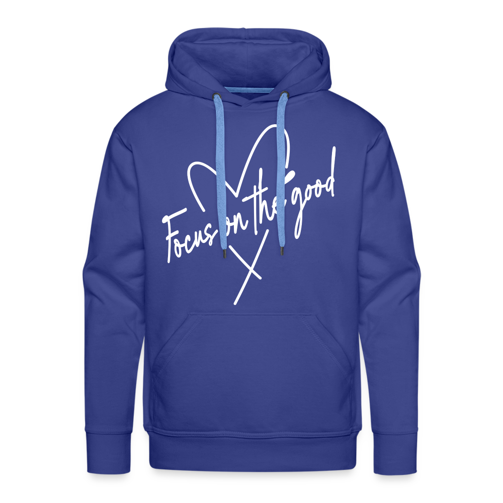 Focus on the Good : Men’s Premium Hoodie (White Letters) - royal blue