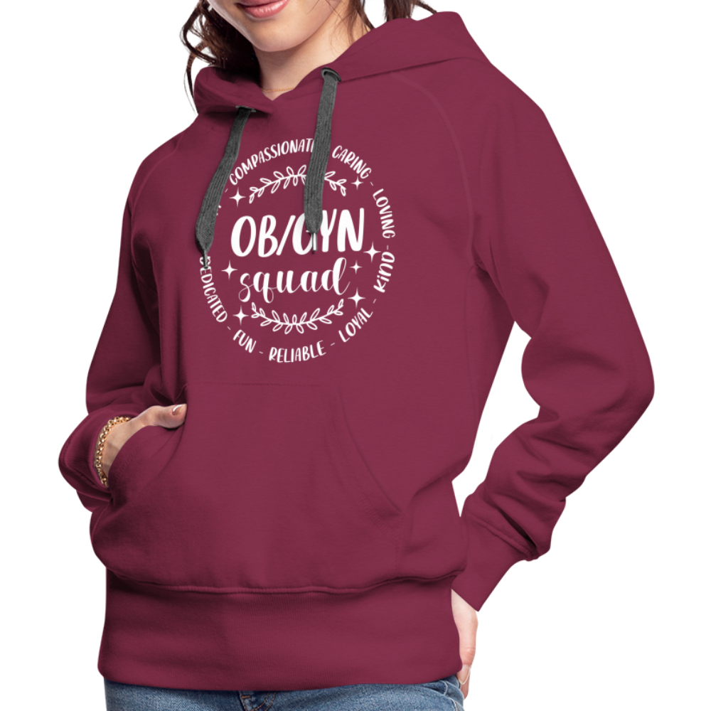 OBGYN Squad : Women’s Premium Hoodie (Gynecology) - burgundy