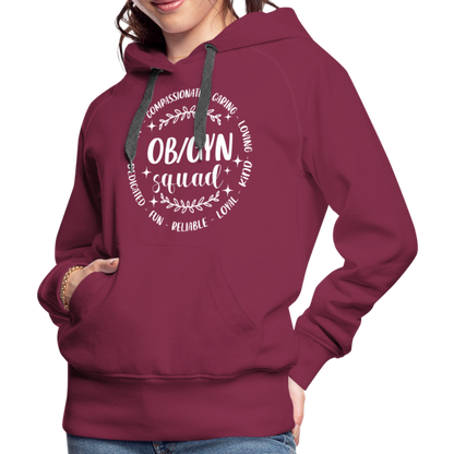 OBGYN Squad : Women’s Premium Hoodie (Gynecology) - burgundy
