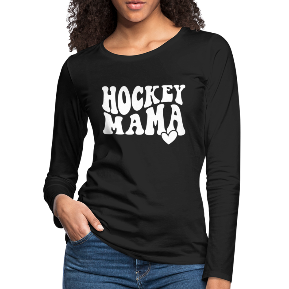 Hockey Mama : Women's Premium Long Sleeve T-Shirt - black