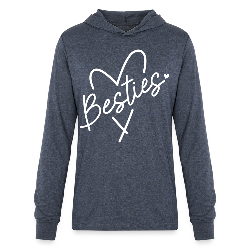 Besties : Long Sleeve Hoodie Shirt - heather navy