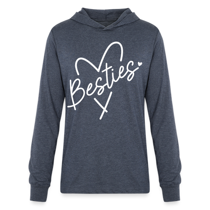 Besties : Long Sleeve Hoodie Shirt - heather navy