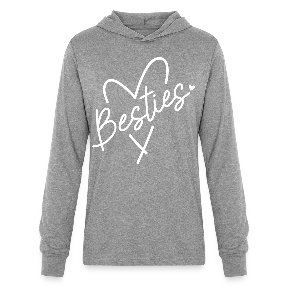 Besties : Long Sleeve Hoodie Shirt - heather grey