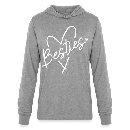 Besties : Long Sleeve Hoodie Shirt - heather grey