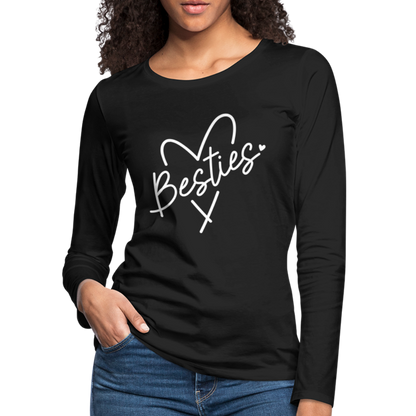 Besties : Women's Premium Long Sleeve T-Shirt - black
