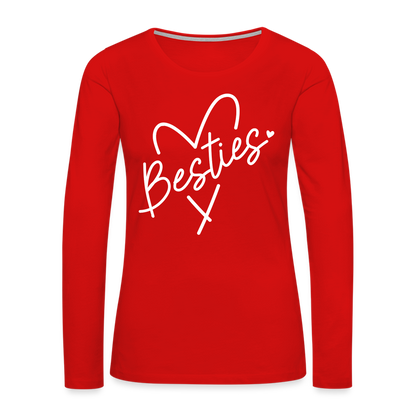 Besties : Women's Premium Long Sleeve T-Shirt - red
