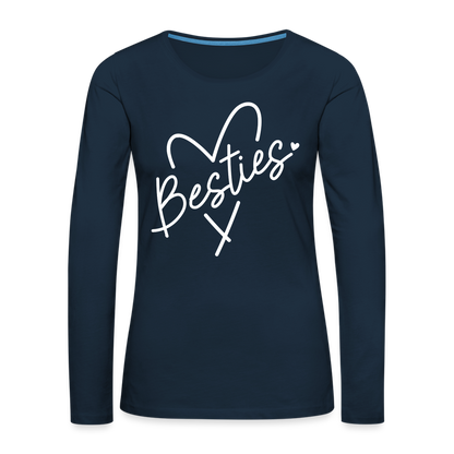 Besties : Women's Premium Long Sleeve T-Shirt - deep navy