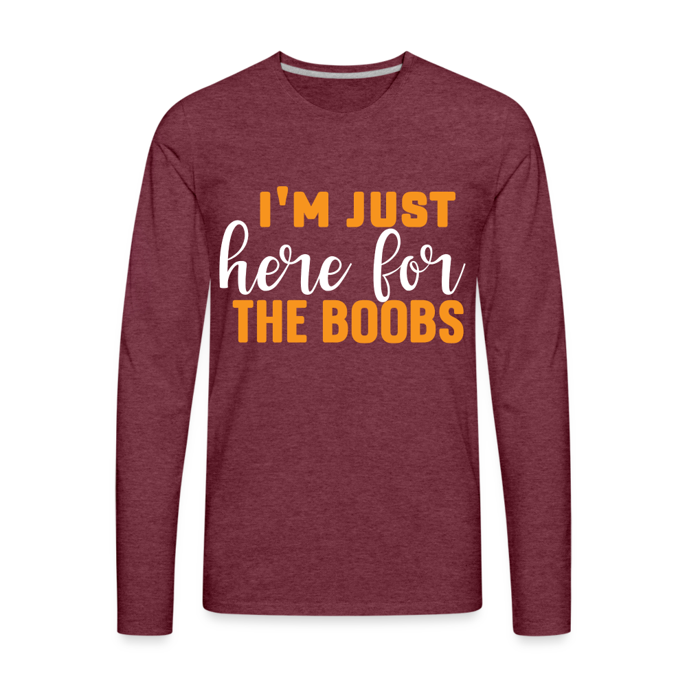 Men's Premium Long Sleeve T-Shirt - heather burgundy