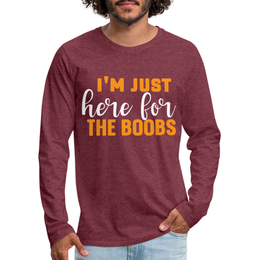 Men's Premium Long Sleeve T-Shirt - heather burgundy
