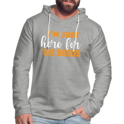 I'm Just Here For The Boobs : Lightweight Terry Hoodie - heather gray