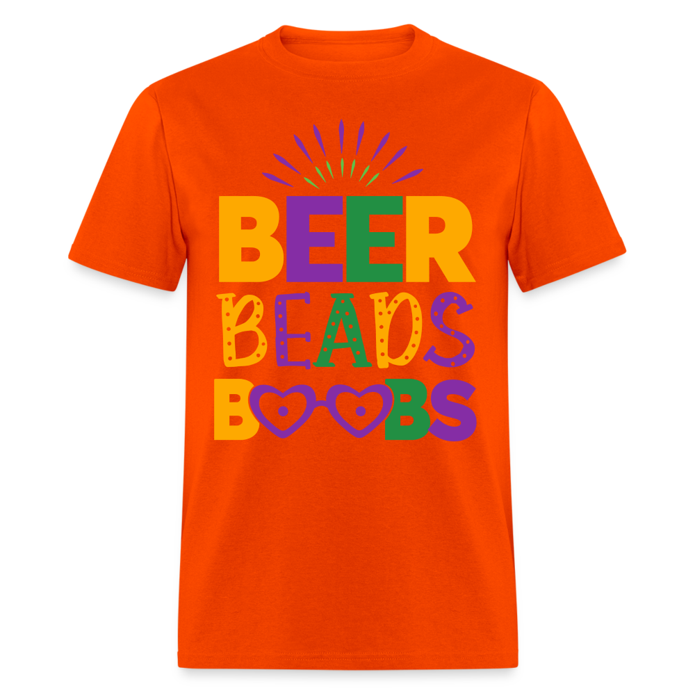 Beer Beads Boobs T-Shirt (Mardi Gras) - orange