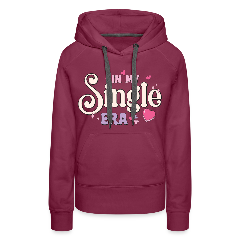 In My Single Era : Women’s Premium Hoodie - burgundy