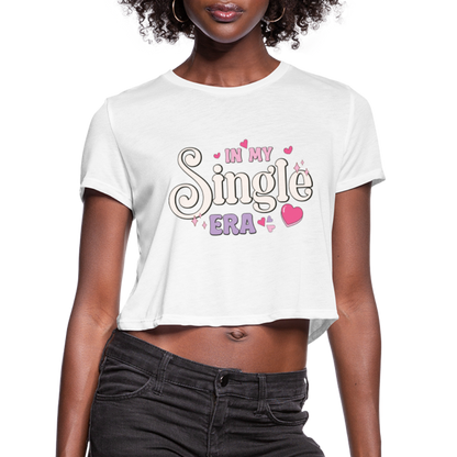 In My Single Era : Women's Cropped T-Shirt - white