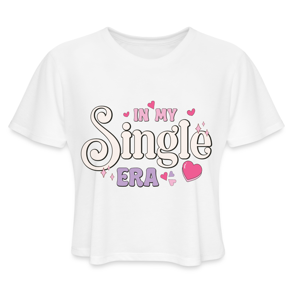 In My Single Era : Women's Cropped T-Shirt - white