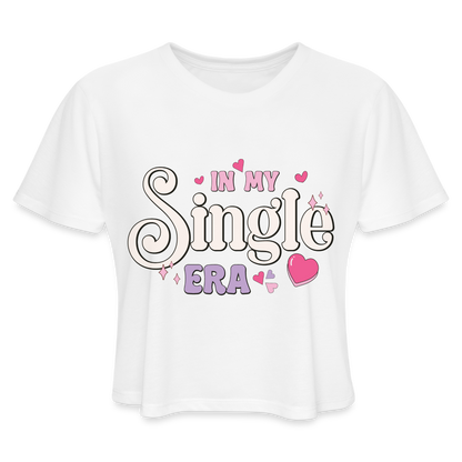 In My Single Era : Women's Cropped T-Shirt - white